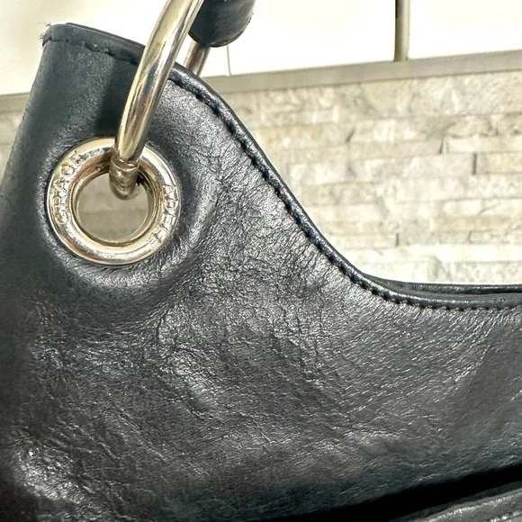 Grace Adele Black Leather Shoulder Bag Purse - Picture 3 of 9